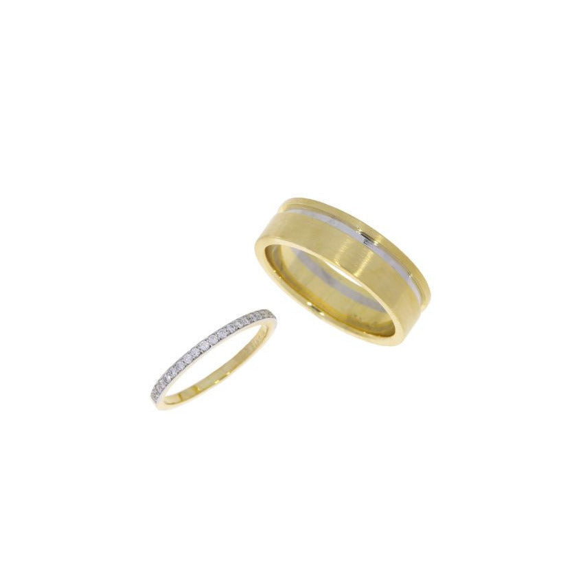 Alliance sertie de platine, palladium 18 carats et diamants