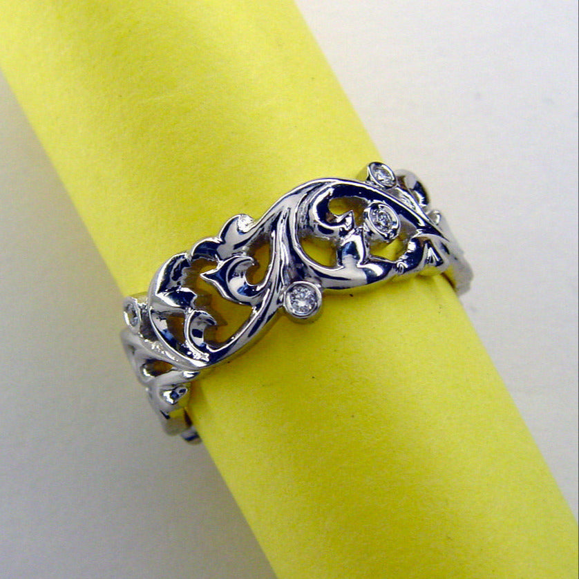 art nouveau diamond band