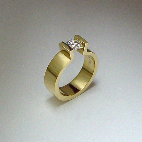 Tension Set Ideal Cut Diamond Ring