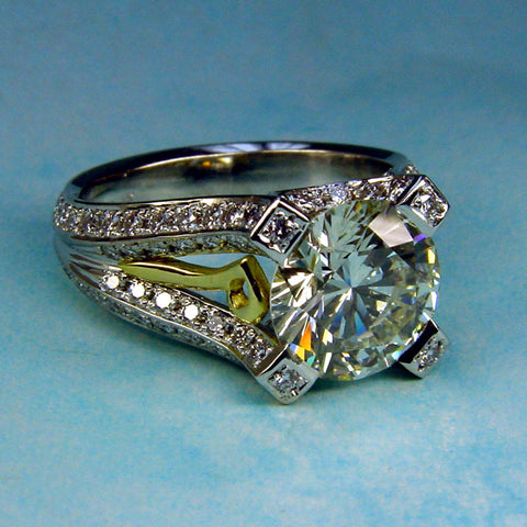 Custom made Hand-fabricated Diamond Ring