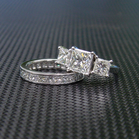 Diamond Engagement Ring and Matching Diamond Wedding Band
