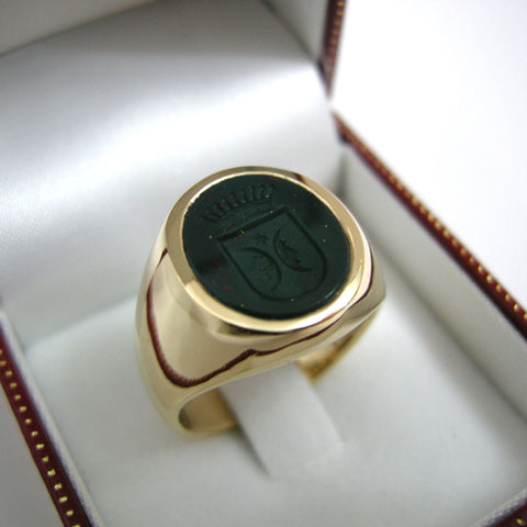 Hand Carved Family Crest Ring
