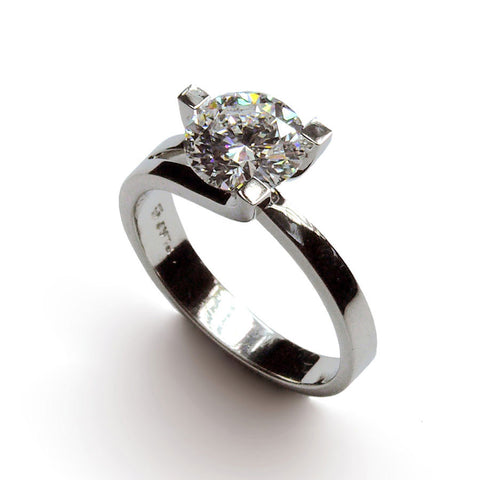 Three Claw Diamond Engagement Ring